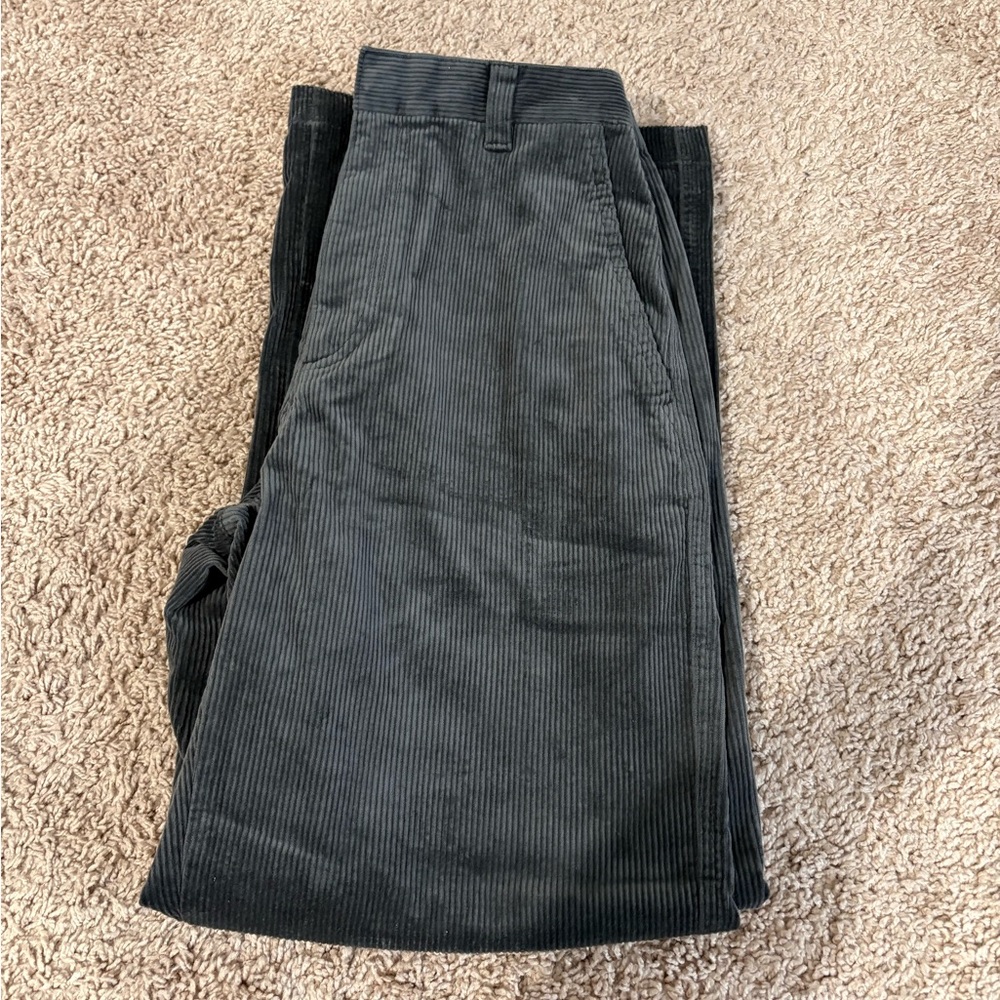 Gray Corduroy Pants - Loose Fit